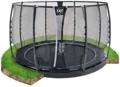 EXIT TOYS EXIT Dynamic Ebenerdiges Trampolin ø305cm Mit Sicherheitsnetz - Schwarz