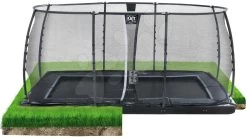 EXIT TOYS EXIT Dynamic Ebenerdiges Trampolin 275x458cm Mit Sicherheitsnetz - Schwarz