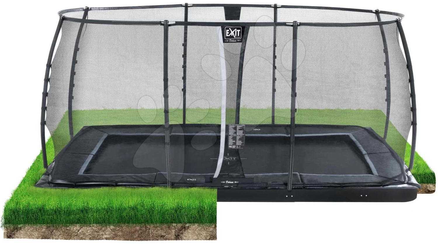 EXIT TOYS EXIT Dynamic Ebenerdiges Trampolin 275x458cm Mit Sicherheitsnetz - Schwarz 3 EXIT TOYS EXIT Dynamic Ebenerdiges Trampolin 275x458cm Mit Sicherheitsnetz - Schwarz
