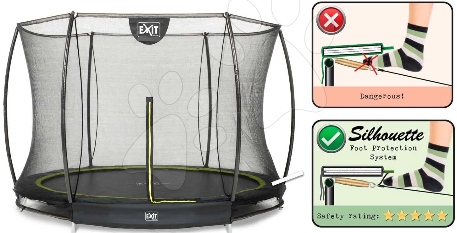 EXIT TOYS EXIT Silhouette Bodentrampolin ø305cm Mit Sicherheitsnetz - Schwarz 4 EXIT TOYS EXIT Silhouette Bodentrampolin ø305cm Mit Sicherheitsnetz - Schwarz – Bild 2