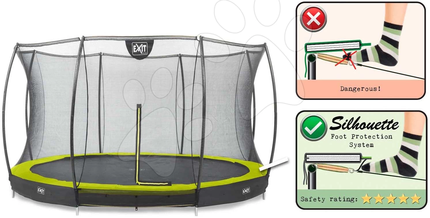 EXIT TOYS EXIT Silhouette Bodentrampolin ø427cm Mit Sicherheitsnetz - Grün 4 EXIT TOYS EXIT Silhouette Bodentrampolin ø427cm Mit Sicherheitsnetz - Grün – Bild 2