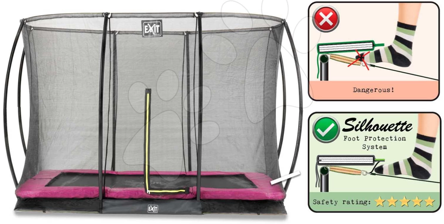 EXIT TOYS EXIT Silhouette Bodentrampolin 244x366cm Mit Sicherheitsnetz - Rosa 5 EXIT TOYS EXIT Silhouette Bodentrampolin 244x366cm Mit Sicherheitsnetz - Rosa – Bild 3