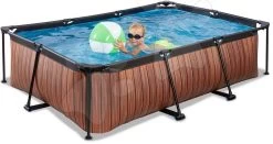 EXIT TOYS EXIT Wood Pool 220x150x65cm Mit Filterpumpe - Braun -Garten Spielzeug Laden 30002110 e exittoys bazen