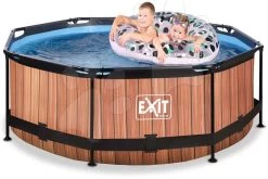EXIT TOYS EXIT Wood Pool ø244x76cm Mit Filterpumpe - Braun