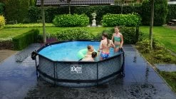 EXIT TOYS EXIT Wood Pool ø300x76cm Mit Filterpumpe - Braun