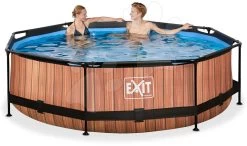 EXIT TOYS EXIT Wood Pool ø300x76cm Mit Filterpumpe - Braun -Garten Spielzeug Laden 30121010 d exittoys bazen