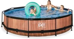 EXIT TOYS EXIT Wood Pool ø360x76cm Mit Filterpumpe - Braun -Garten Spielzeug Laden 30121210 c exittoys bazen
