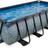 EXIT TOYS EXIT Stone Pool 400x200x100cm Mit Filterpumpe - Grau -Garten Spielzeug Laden 30124200 b exittoys bazen