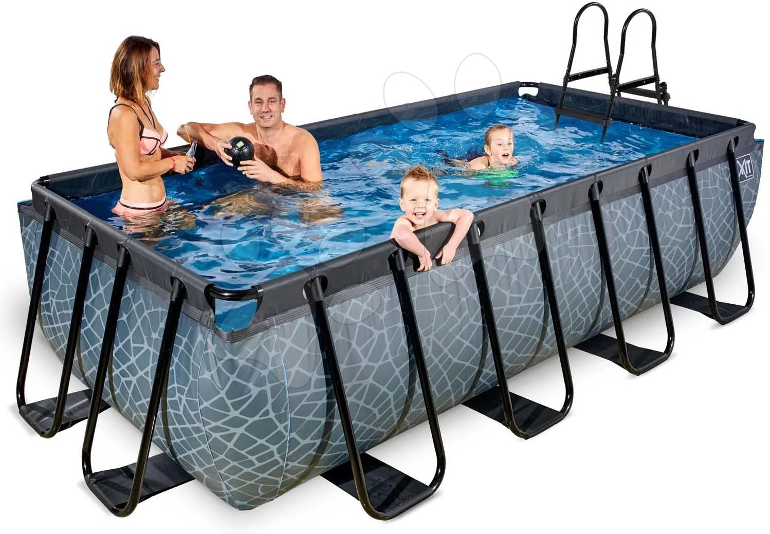 EXIT TOYS EXIT Stone Pool 400x200x100cm Mit Filterpumpe - Grau 6 EXIT TOYS EXIT Stone Pool 400x200x100cm Mit Filterpumpe - Grau – Bild 4