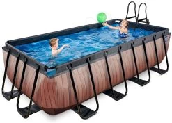 EXIT TOYS EXIT Wood Pool 400x200x100cm Mit Filterpumpe - Braun -Garten Spielzeug Laden 30124210 f exittoys bazen