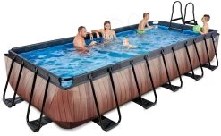 EXIT TOYS EXIT Wood Pool 540x250x100cm Mit Filterpumpe - Braun
