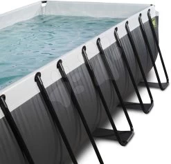EXIT TOYS EXIT Black Leather Pool 540x250x100cm Mit Filterpumpe - Schwarz