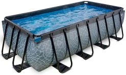 EXIT TOYS EXIT Stone Pool 400x200x100cm Mit Sandfilterpumpe - Grau -Garten Spielzeug Laden 30174200 b exittoys bazen