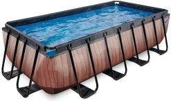EXIT TOYS EXIT Wood Pool 400x200x100cm Mit Sandfilterpumpe - Braun -Garten Spielzeug Laden 30174210 b exittoys bazen