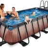 EXIT TOYS EXIT Wood Pool 400x200x100cm Mit Sandfilterpumpe - Braun -Garten Spielzeug Laden 30174210 e exittoys bazen