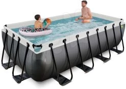 EXIT TOYS EXIT Black Leather Pool 400x200x100cm Mit Sandfilterpumpe - Schwarz