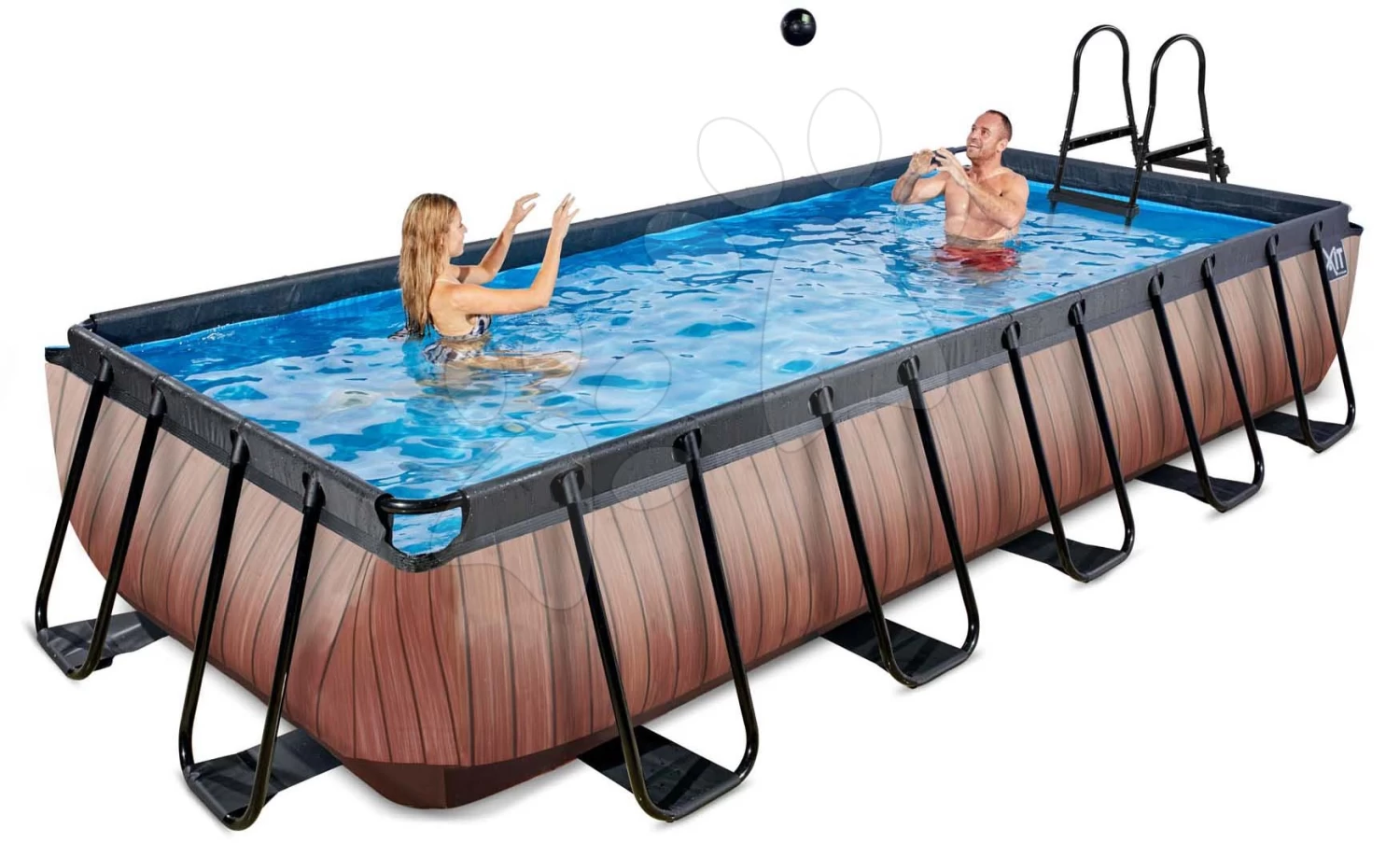 EXIT TOYS EXIT Wood Pool 540x250x100cm Mit Sandfilterpumpe - Braun 4 EXIT TOYS EXIT Wood Pool 540x250x100cm Mit Sandfilterpumpe - Braun – Bild 2