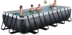 EXIT TOYS EXIT Black Leather Pool 540x250x100cm Mit Sandfilterpumpe - Schwarz