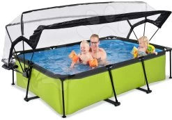 EXIT TOYS EXIT Lime Pool 220x150x65cm Mit Filterpumpe Und Abdeckung - Grün