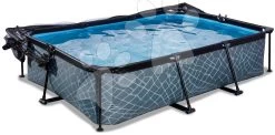 EXIT TOYS EXIT Stone Pool 300x200x65cm Mit Filterpumpe Und Abdeckung - Grau -Garten Spielzeug Laden 30203200 c exittoys bazen