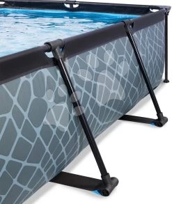 EXIT TOYS EXIT Stone Pool 300x200x65cm Mit Filterpumpe Und Abdeckung - Grau -Garten Spielzeug Laden 30203200 f exittoys bazen