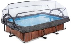EXIT TOYS EXIT Wood Pool 300x200x65cm Mit Filterpumpe Und Abdeckung - Braun -Garten Spielzeug Laden 30203210 a exittoys bazen