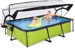 EXIT TOYS EXIT Lime Pool 300x200x65cm Mit Filterpumpe Und Abdeckung - Grün