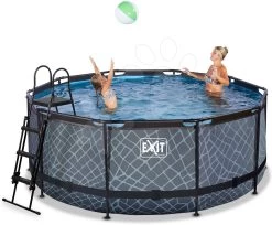 EXIT TOYS EXIT Stone Pool ø360x122cm Mit Filterpumpe - Grau -Garten Spielzeug Laden 30221200 e exittoys bazen