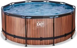 EXIT TOYS EXIT Wood Pool ø360x122cm Mit Filterpumpe - Braun -Garten Spielzeug Laden 30221210 b exittoys bazen