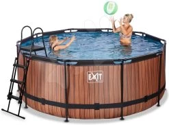 EXIT TOYS EXIT Wood Pool ø360x122cm Mit Filterpumpe - Braun -Garten Spielzeug Laden 30221210 d exittoys bazen