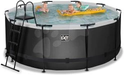EXIT TOYS EXIT Black Leather Pool ø360x122cm Mit Filterpumpe - Schwarz -Garten Spielzeug Laden 30221220 d exittoys bazen