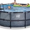 EXIT TOYS EXIT Stone Pool ø427x122cm Mit Filterpumpe - Grau -Garten Spielzeug Laden 30221400 d exittoys bazen