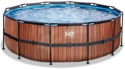 EXIT TOYS EXIT Wood Pool ø427x122cm Mit Filterpumpe - Braun -Garten Spielzeug Laden 30221410 b exittoys bazen