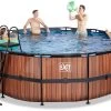 EXIT TOYS EXIT Wood Pool ø427x122cm Mit Filterpumpe - Braun -Garten Spielzeug Laden 30221410 e exittoys bazen