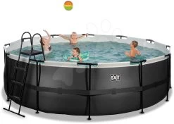 EXIT TOYS EXIT Black Leather Pool ø450x122cm Mit Filterpumpe - Schwarz -Garten Spielzeug Laden 30221520 d exittoys bazen