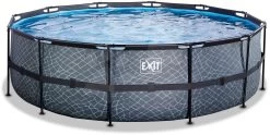 EXIT TOYS EXIT Stone Pool ø488x122cm Mit Filterpumpe - Grau -Garten Spielzeug Laden 30221600 b exittoys bazen