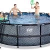 EXIT TOYS EXIT Stone Pool ø488x122cm Mit Filterpumpe - Grau -Garten Spielzeug Laden 30221600 d exittoys bazen