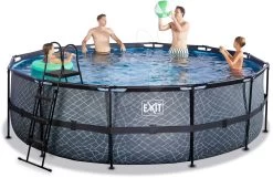 EXIT TOYS EXIT Stone Pool ø488x122cm Mit Filterpumpe - Grau