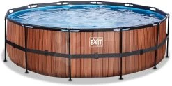 EXIT TOYS EXIT Wood Pool ø488x122cm Mit Filterpumpe - Braun -Garten Spielzeug Laden 30221610 b exittoys bazen