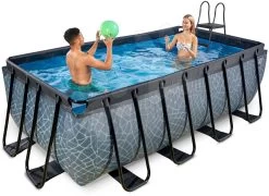EXIT TOYS EXIT Stone Pool 400x200x122cm Mit Filterpumpe - Grau
