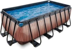EXIT TOYS EXIT Wood Pool 400x200x122cm Mit Filterpumpe - Braun -Garten Spielzeug Laden 30224210 b exittoys bazen