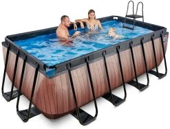 EXIT TOYS EXIT Wood Pool 400x200x122cm Mit Filterpumpe - Braun