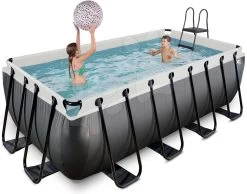 EXIT TOYS EXIT Black Leather Pool 400x200x122cm Mit Filterpumpe - Schwarz