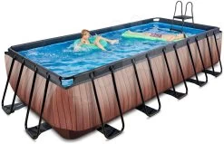 EXIT TOYS EXIT Wood Pool 540x250x122cm Mit Filterpumpe - Braun
