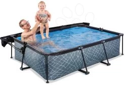 EXIT TOYS EXIT Stone Pool 220x150x65cm Mit Filterpumpe Und Sonnensegel - Grau -Garten Spielzeug Laden 30232100 h exittoys bazen