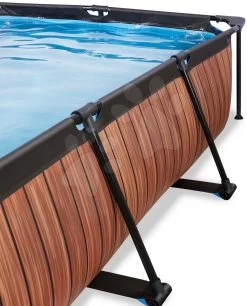 EXIT TOYS EXIT Wood Pool 220x150x65cm Mit Filterpumpe Und Sonnensegel - Braun -Garten Spielzeug Laden 30232110 e exittoys bazen