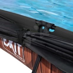 EXIT TOYS EXIT Wood Pool 220x150x65cm Mit Filterpumpe Und Sonnensegel - Braun -Garten Spielzeug Laden 30232110 f exittoys bazen