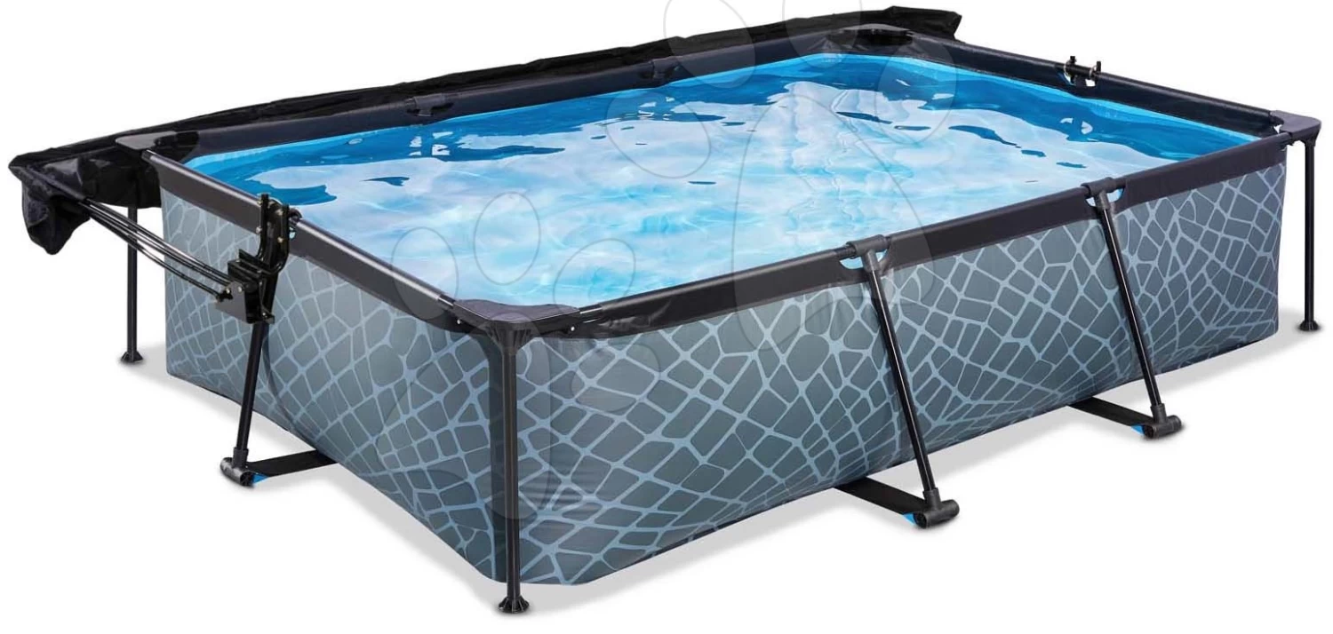 EXIT TOYS EXIT Stone Pool 300x200x65cm Mit Filterpumpe Und Sonnensegel - Grau 5 EXIT TOYS EXIT Stone Pool 300x200x65cm Mit Filterpumpe Und Sonnensegel - Grau – Bild 3