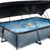 EXIT TOYS EXIT Stone Pool 300x200x65cm Mit Filterpumpe Und Sonnensegel - Grau -Garten Spielzeug Laden 30233200 g exittoys bazen