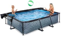 EXIT TOYS EXIT Stone Pool 300x200x65cm Mit Filterpumpe Und Sonnensegel - Grau 11 EXIT TOYS EXIT Stone Pool 300x200x65cm Mit Filterpumpe Und Sonnensegel - Grau -Garten Spielzeug Laden 30233200 h exittoys bazen
